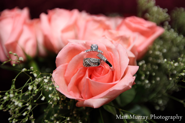 Wedding Rings With Flowers Detail