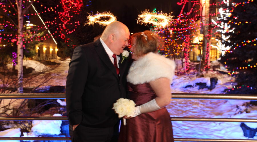 Winter Season Whistler Wedding Sparklers