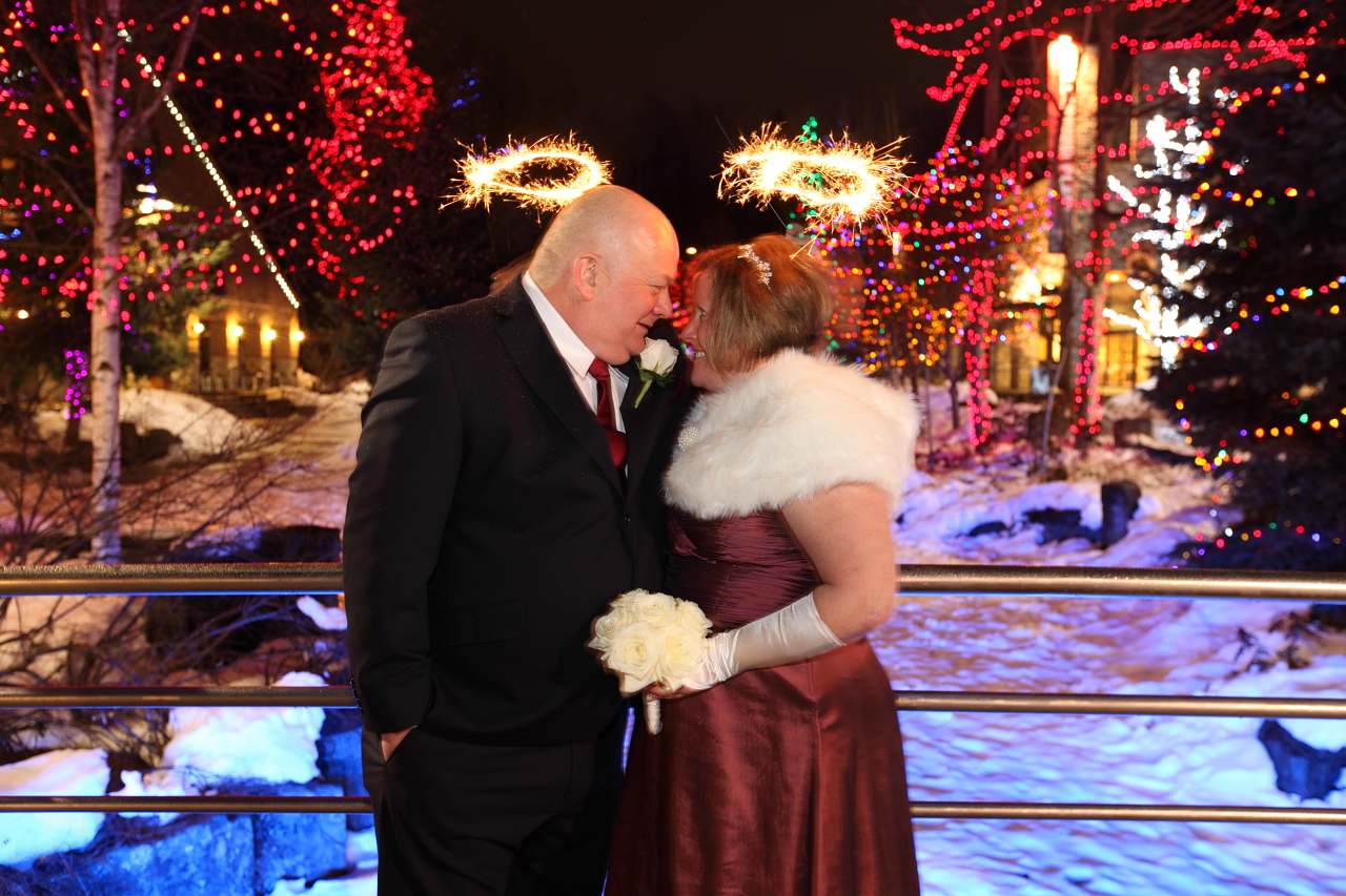 Winter Season Whistler Wedding Sparklers