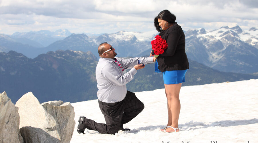 Whistler Helicopter Engagement Proposal On Glacier